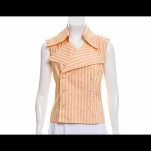 CHANEL Silk Striped Top M / FR40/ US8